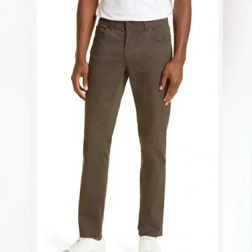 Brax “cooper fancy” casual chino stylish charcoal grey regular fit pants 35